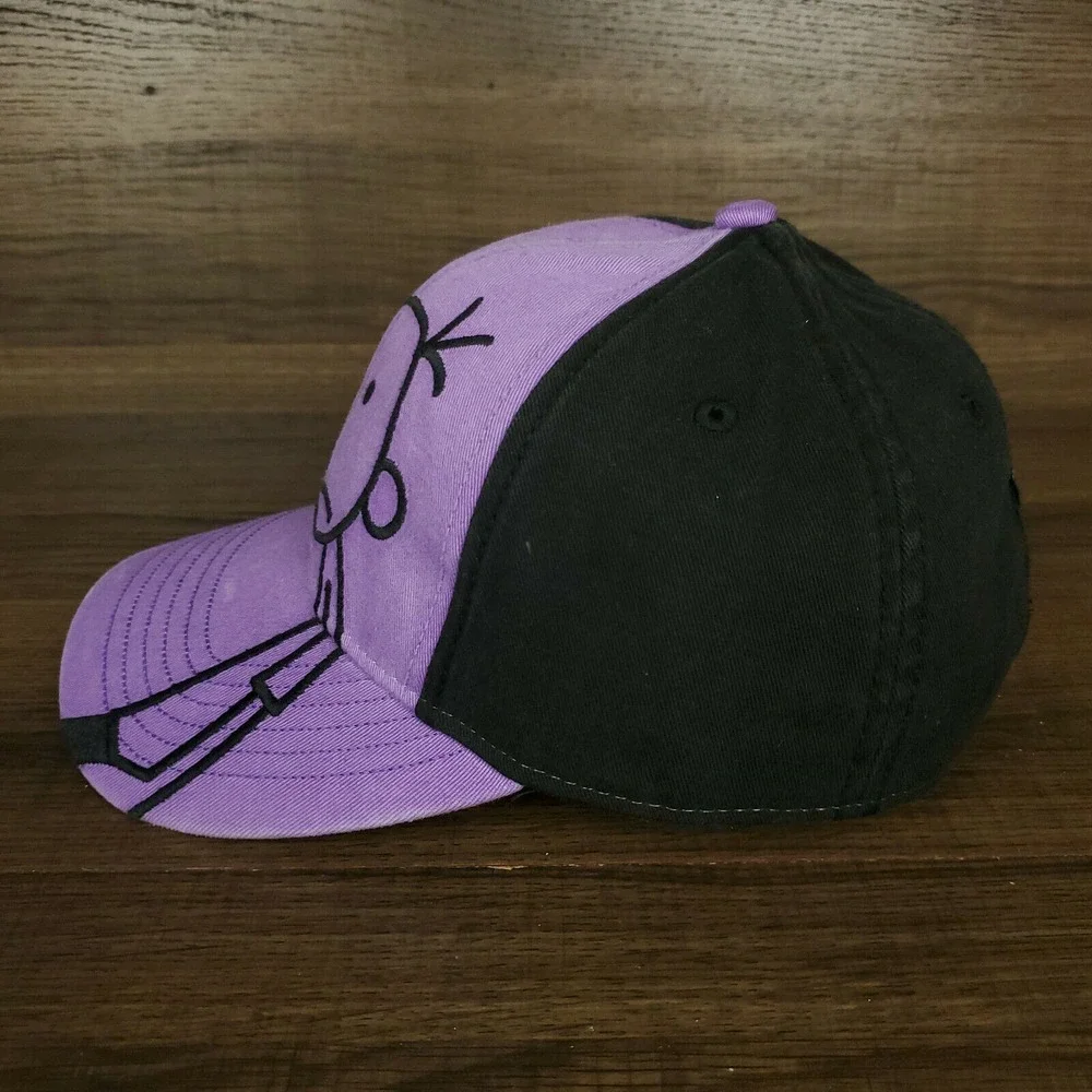 Wimpy Kid Hat  Cap Embroidered Character Art Youth Kids Sized Purple‎ Black New